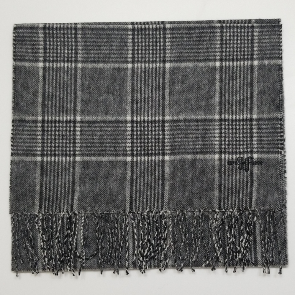 NWT Hickey Freeman Glen Plaid Cashmere Scarf - Picture 2 of 8
